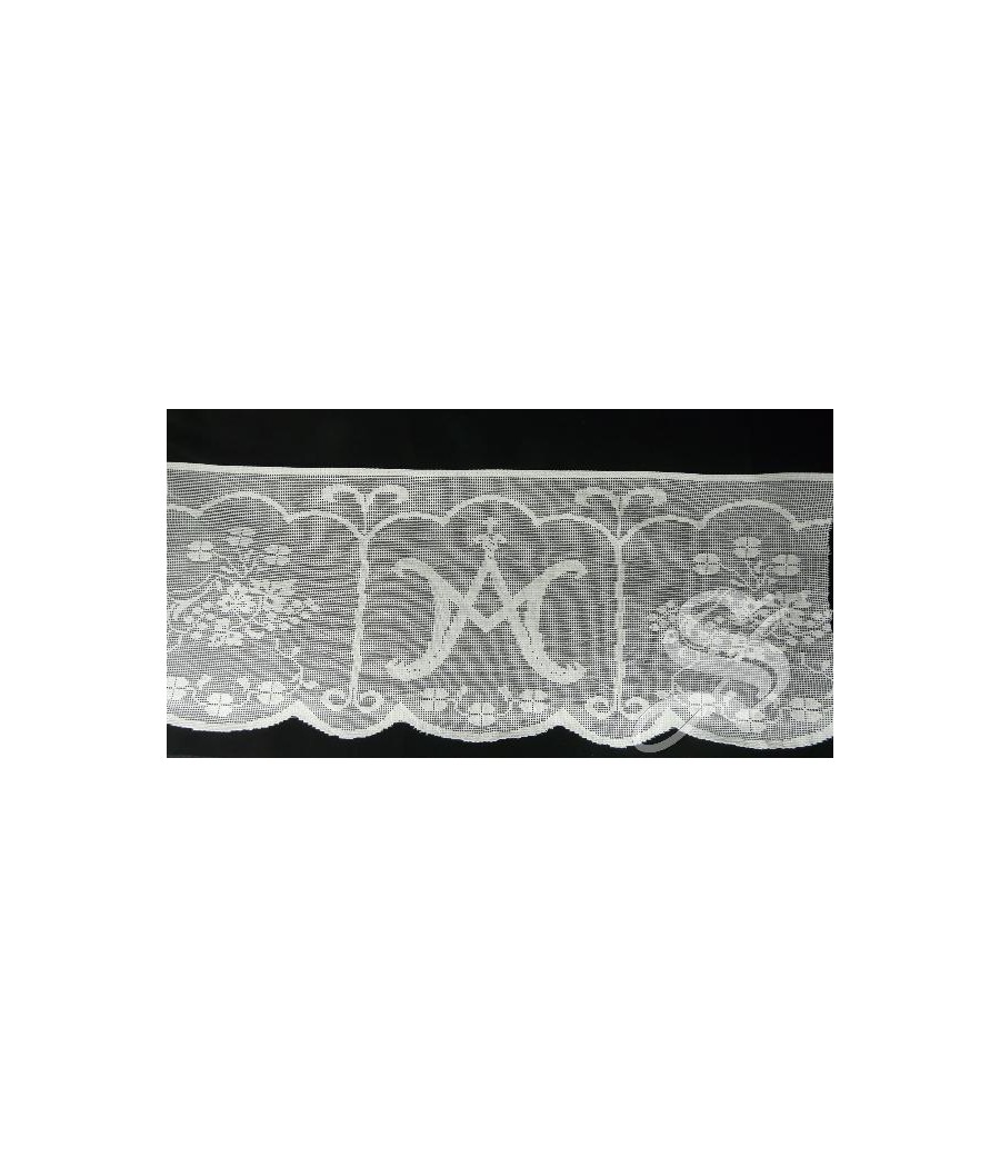 PUNTILLA RELIGIOSA UVAS Y MARIAS 22 CM 85% ALGODON. PARA ROQUETES Y MANTELES DE ALTAR.