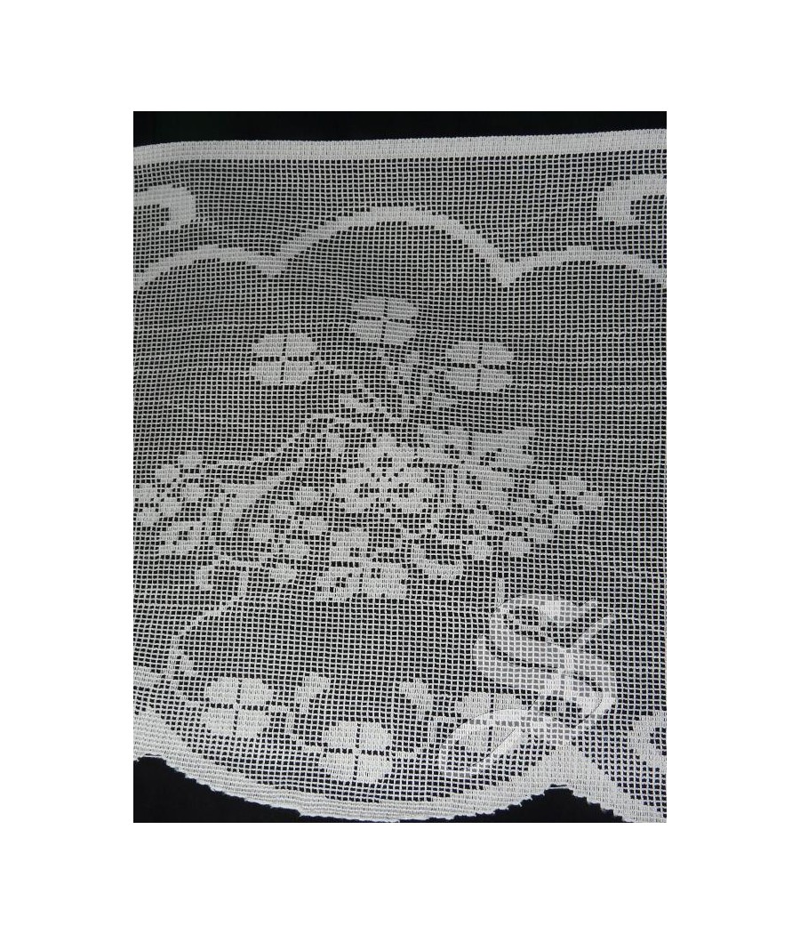 PUNTILLA RELIGIOSA UVAS Y MARIAS 22 CM 85% ALGODON. PARA ROQUETES Y MANTELES DE ALTAR.