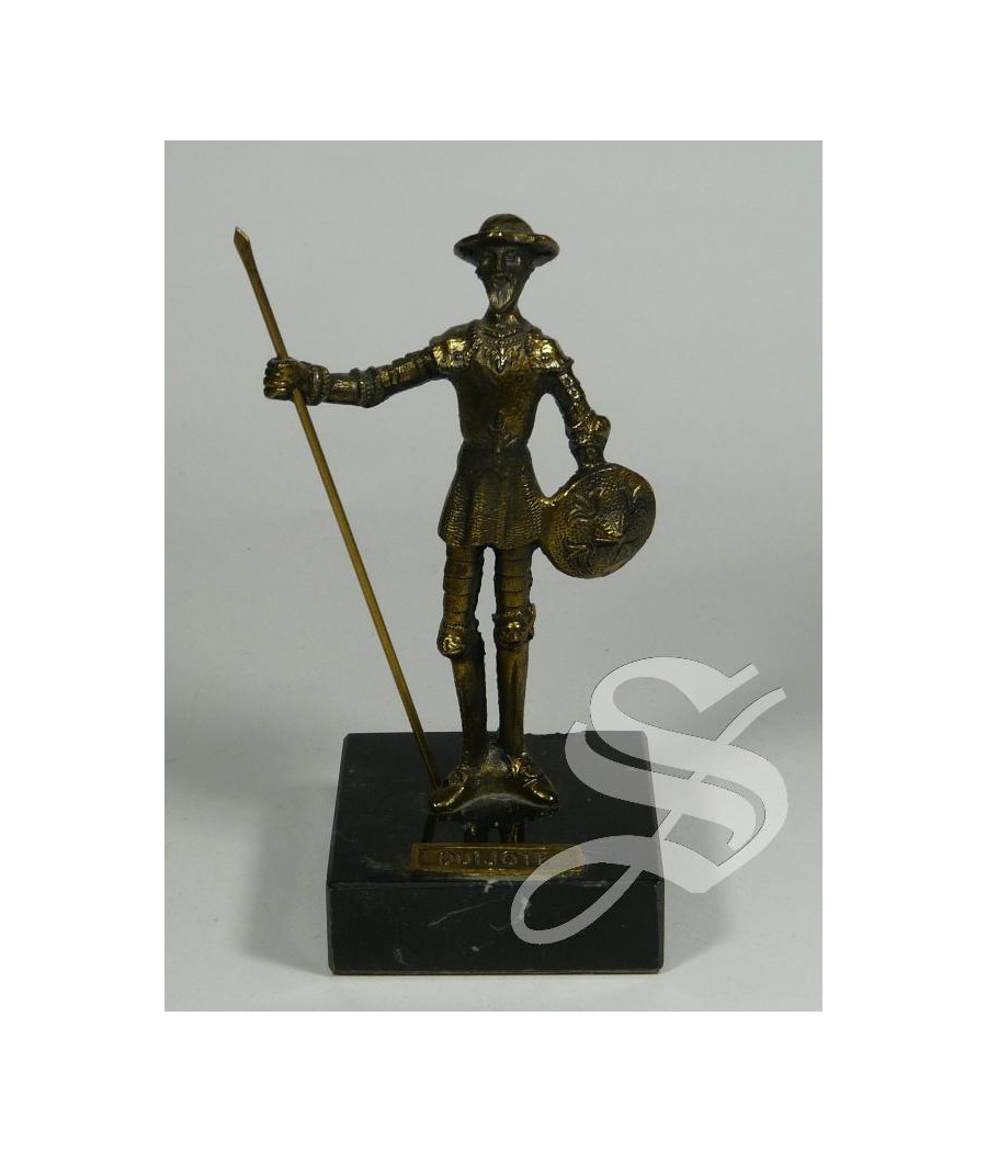 QIJOTE BRONCE-BASE MARMOL 12CM.