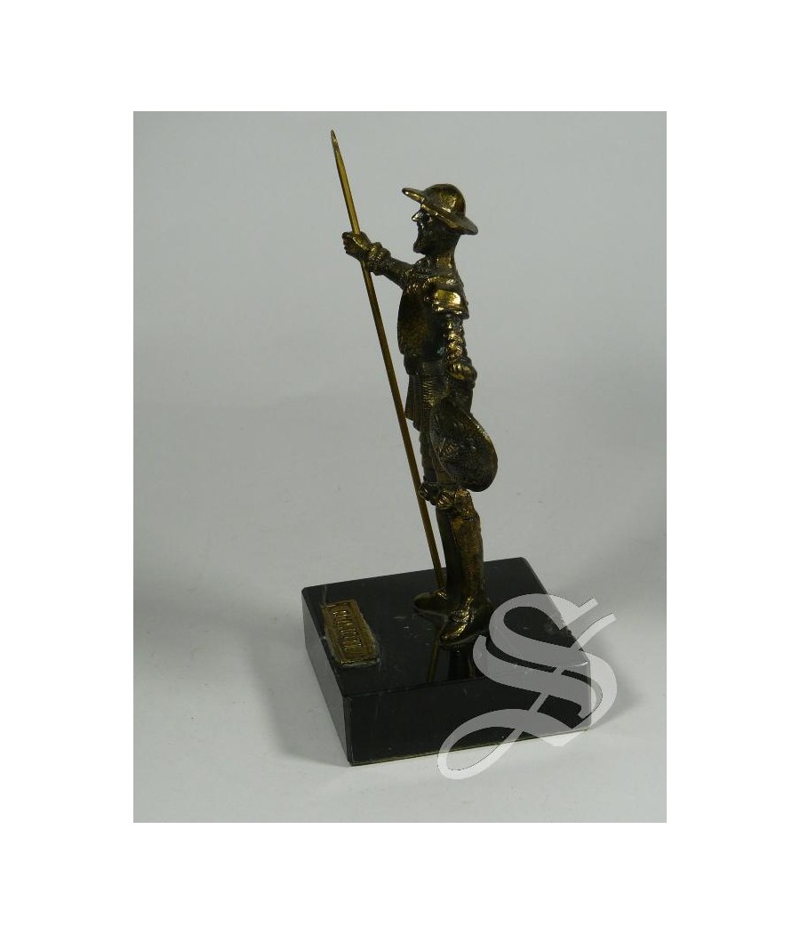 QIJOTE BRONCE-BASE MARMOL 12CM.