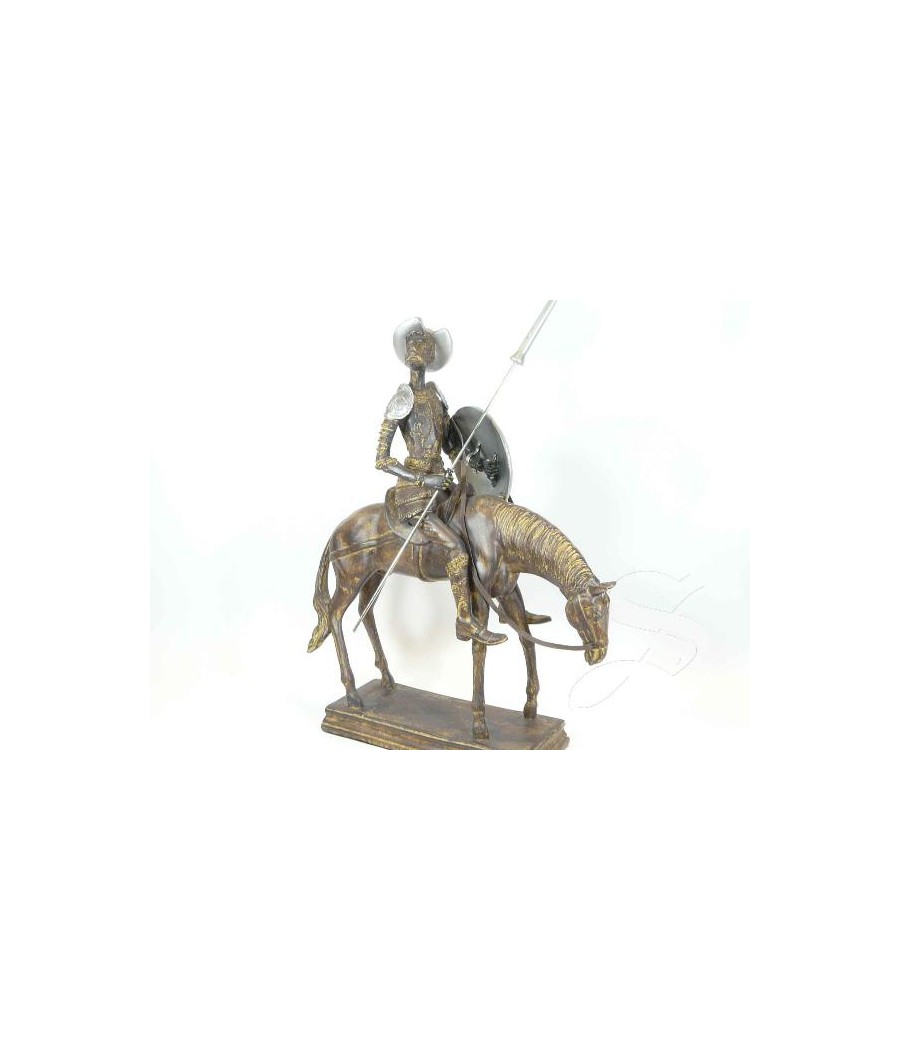 QUIJOTE CABALLO IMITACION MADERA 36 CM.