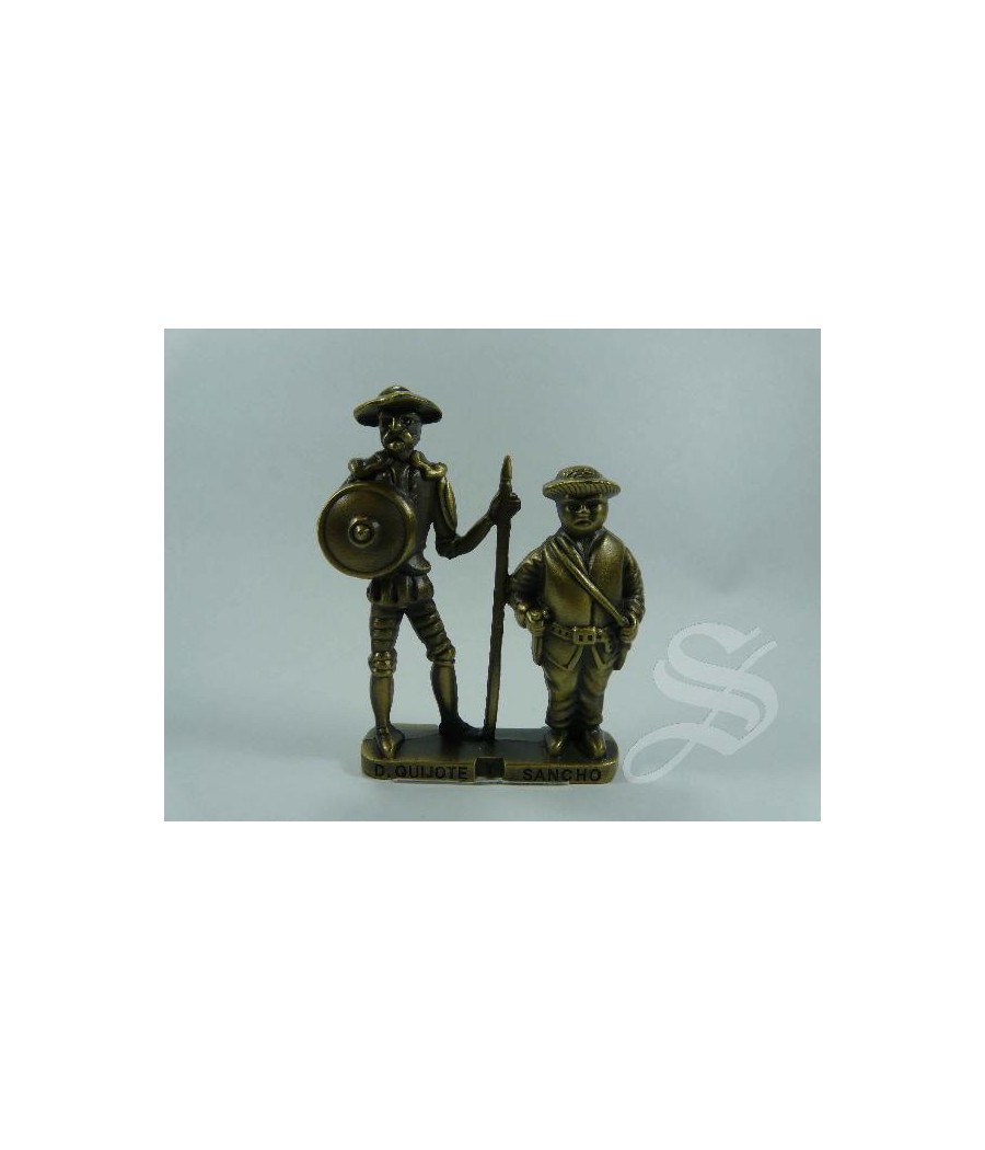 QUIJOTE Y SANCHO BRONCE 9 CM