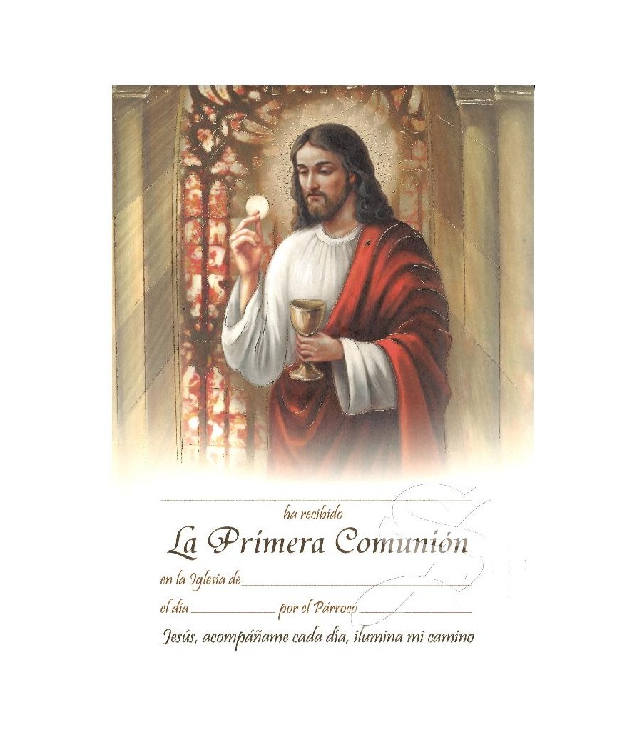 RECORDATORIO COMUNION PERGAMINO 18*24 JESUS EUCARISTIA