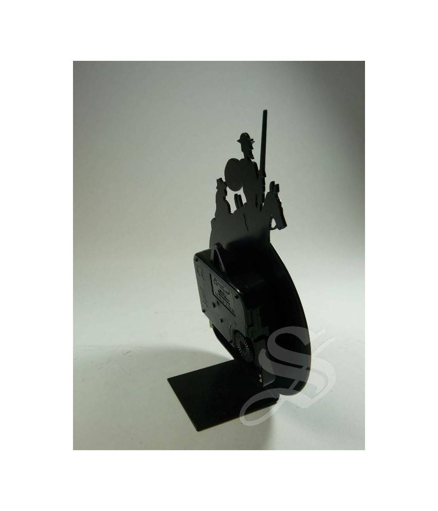 RELOJ EN FORJA SOBREMESA 14 CM. FIGURA QUIJOTE NEGRO