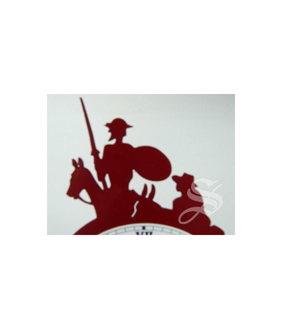 RELOJ EN FORJA SOBREMESA 14 CM. FIGURA QUIJOTE ROJO