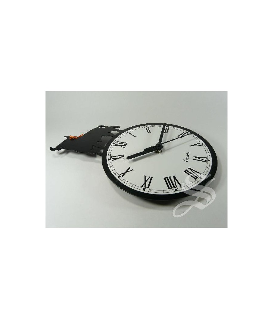 RELOJ PARED DE FORJA CON TORO 26 CM.