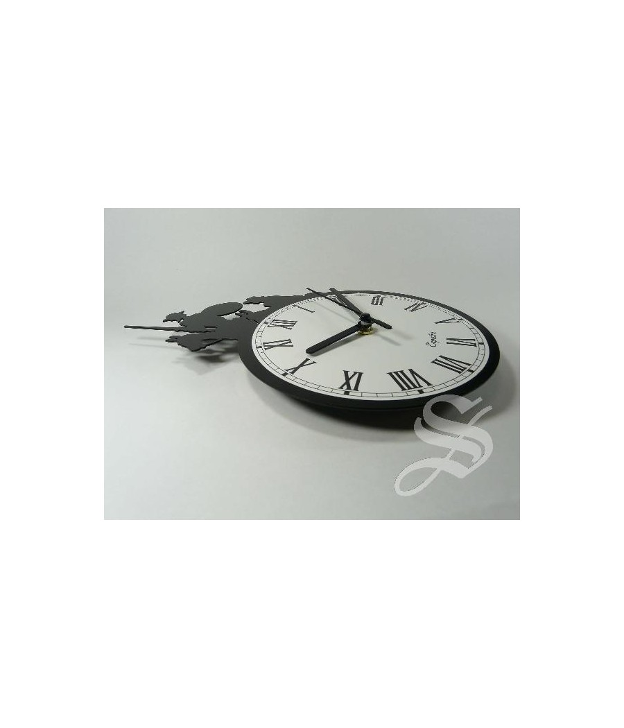 RELOJ PARED EN FORJA FIGURA QUIJOTE 26 CM COLOR NEGRO