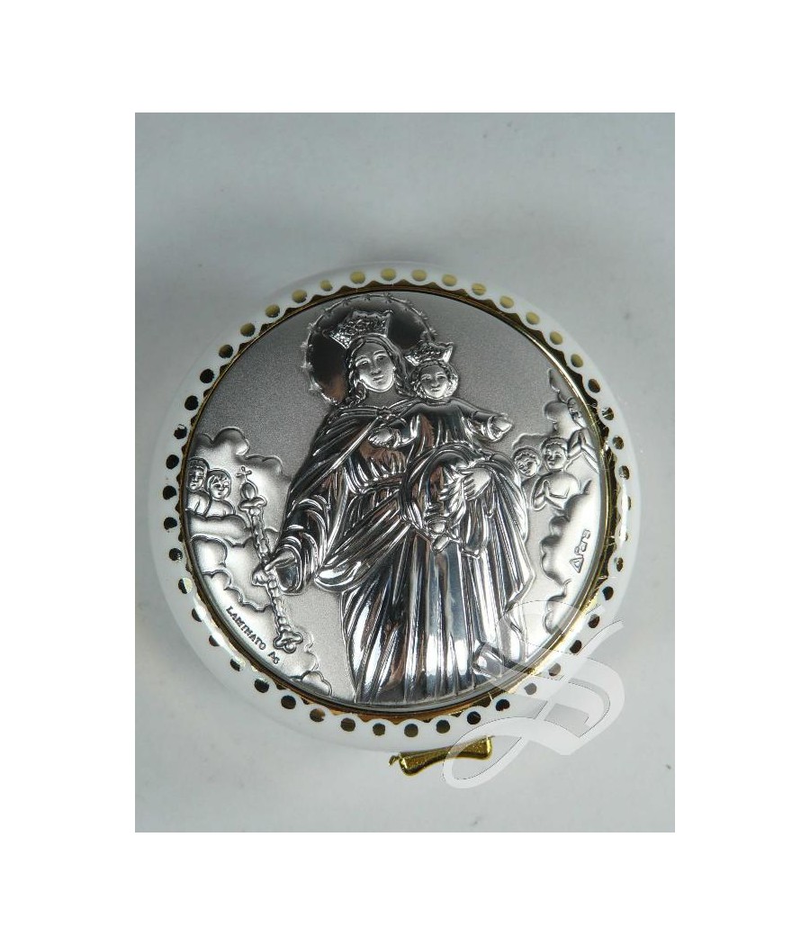 ROSARIERA AUXILIADORA PLACA PLATA Ø 60 MM. SIN ROSARIO