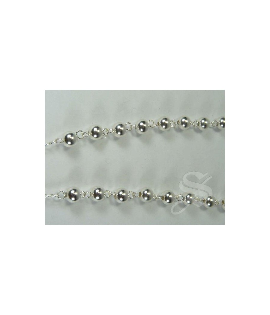 ROSARIO BOLA PLATA 6MM