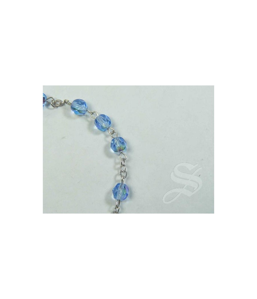 ROSARIO MARMOLIZADO AZUL VIRGEN DEL PRADO 6MM.