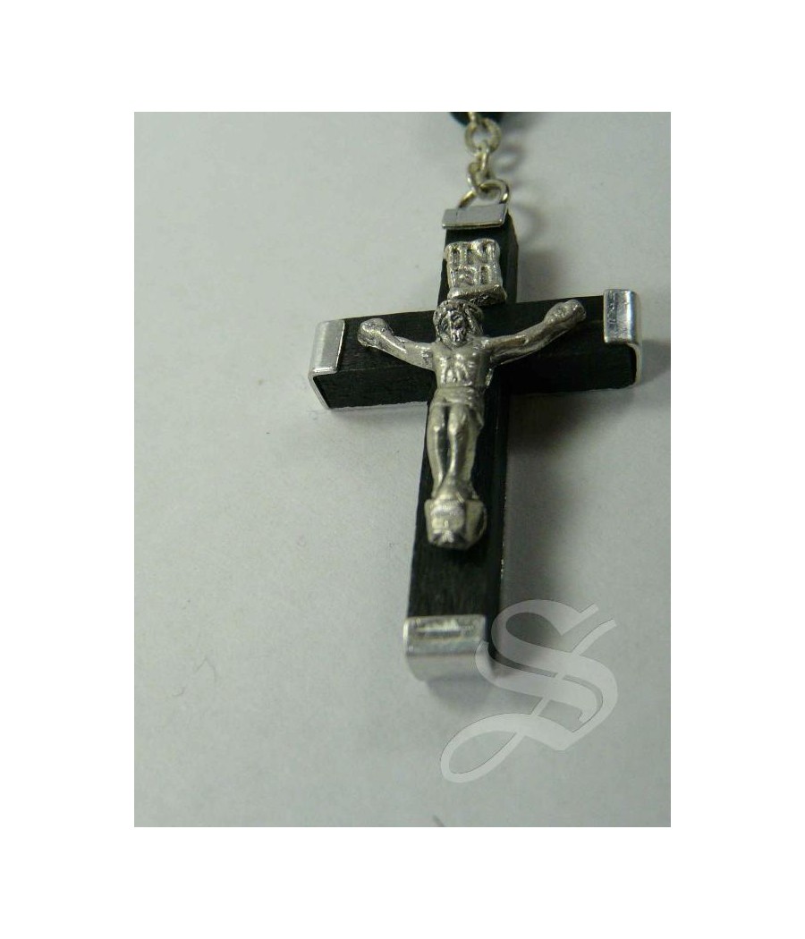 ROSARIO CUADRADO MADERA NEGRO 6 X 8 MM VIRGEN DEL PRADO