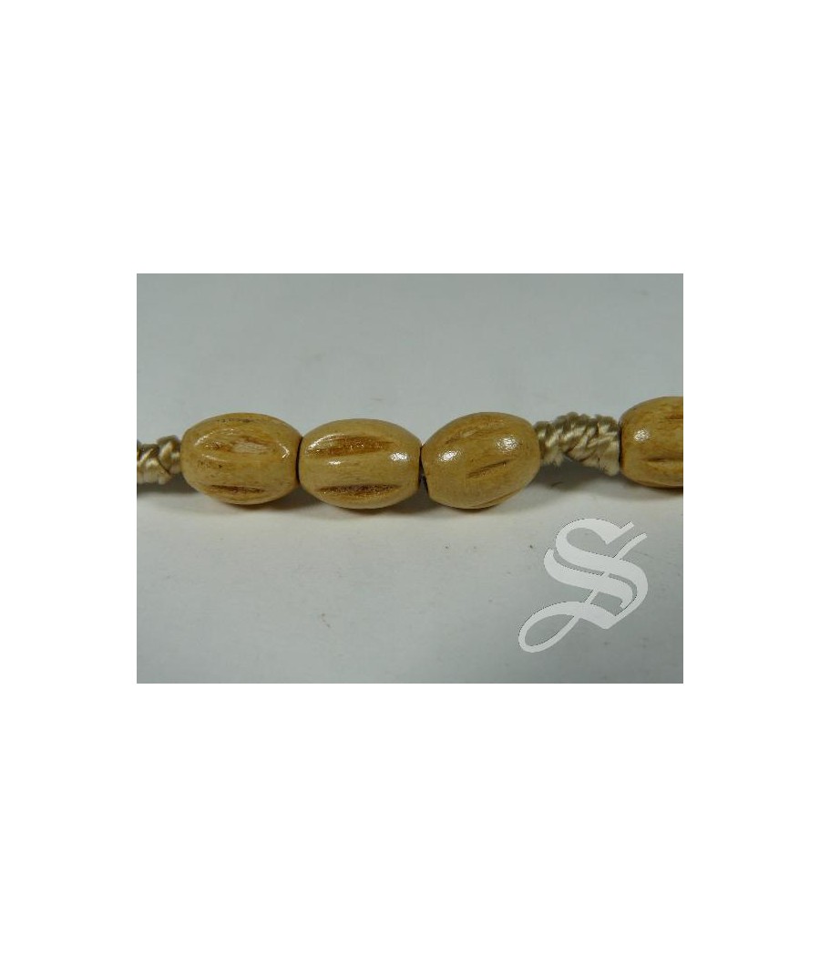 ROSARIO MADERA NATURAL OVAL 8 X 10 MM