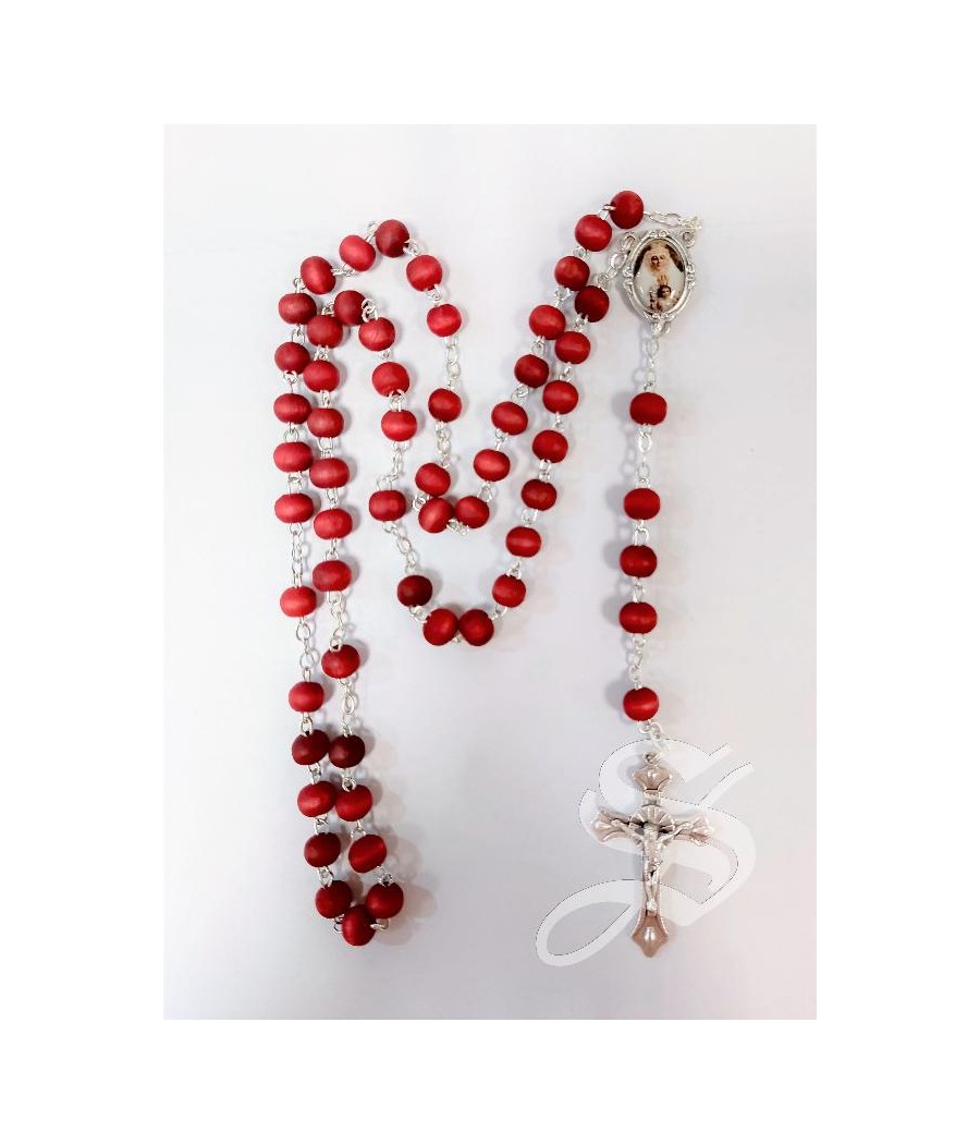 ROSARIO CRISTAL ROSA VIRGEN DEL PRADO 6MM.