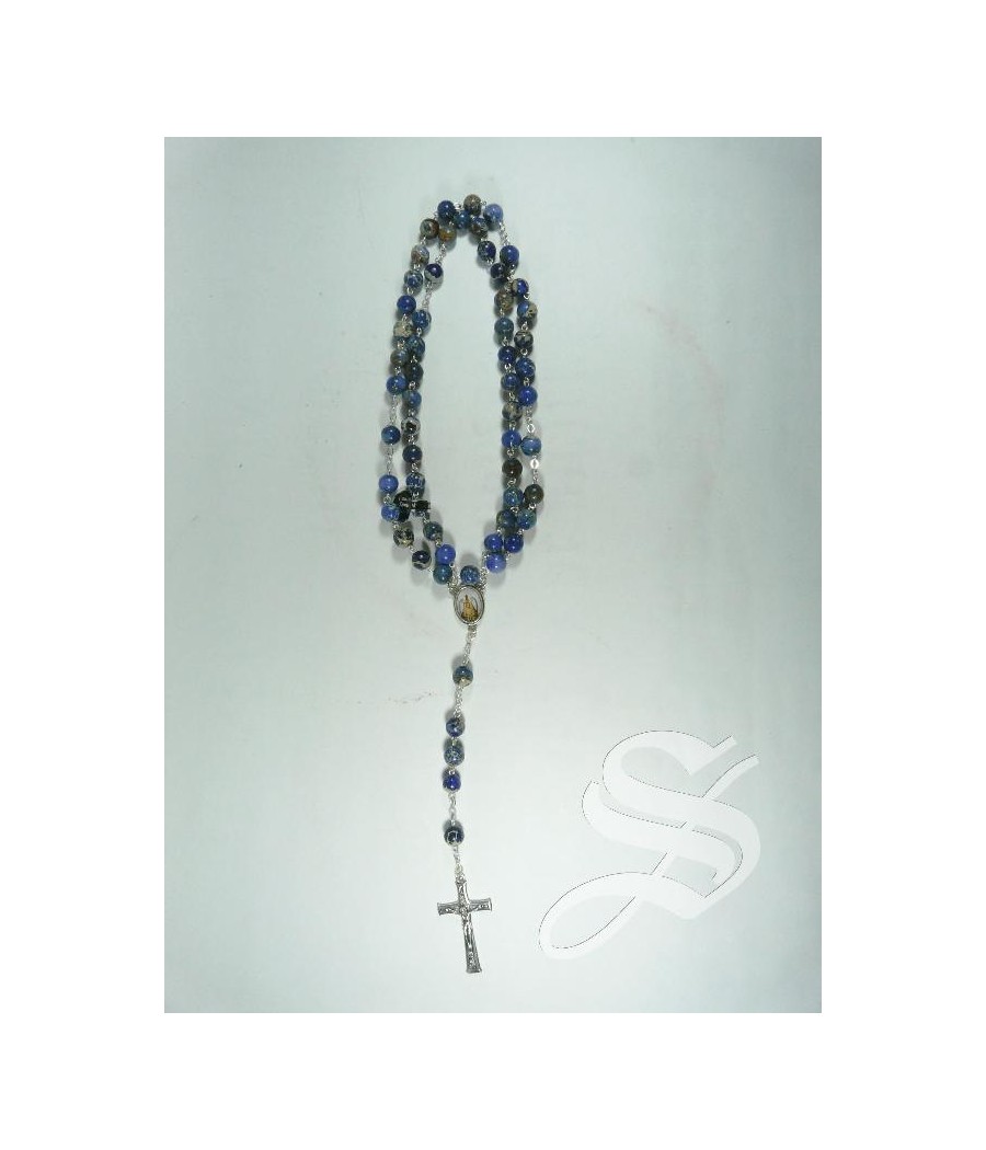 ROSARIO CRISTAL NEGRO 10 MM. GLORIAS ROSAS ESPECIAL MANTILLA EN CAJA