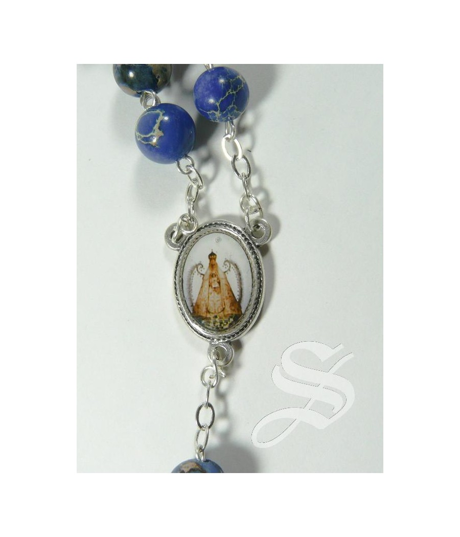 ROSARIO CRISTAL NEGRO 10 MM. GLORIAS ROSAS ESPECIAL MANTILLA EN CAJA