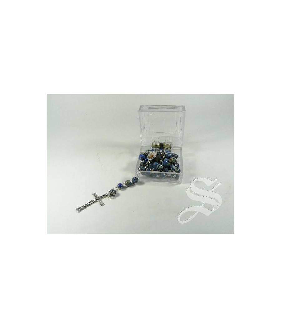 ROSARIO CRISTAL NEGRO 10 MM. GLORIAS ROSAS ESPECIAL MANTILLA EN CAJA