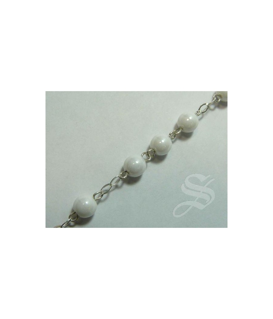 ROSARIO ALPACA CRISTAL BLANCO 6MM.