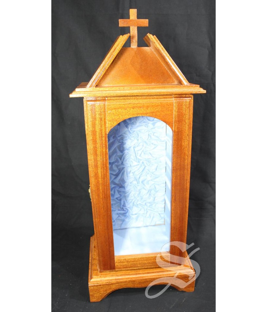 SANTUARIO MADERA 40 * 21 CM. INTERIOR 33 * 14 * 11 CM. PARA IMAGEN 20 - 25 CM.