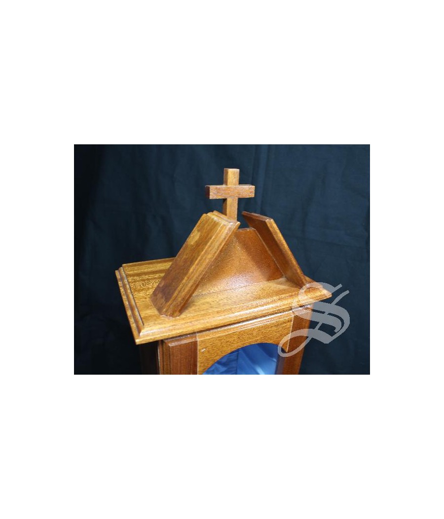 SANTUARIO MADERA 40 * 21 CM. INTERIOR 33 * 14 * 11 CM. PARA IMAGEN 20 - 25 CM.