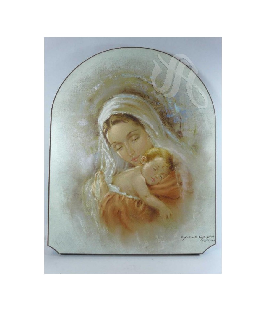 TABLA MADERA 20*25 VIRGEN CON NIÑO DORMIDO