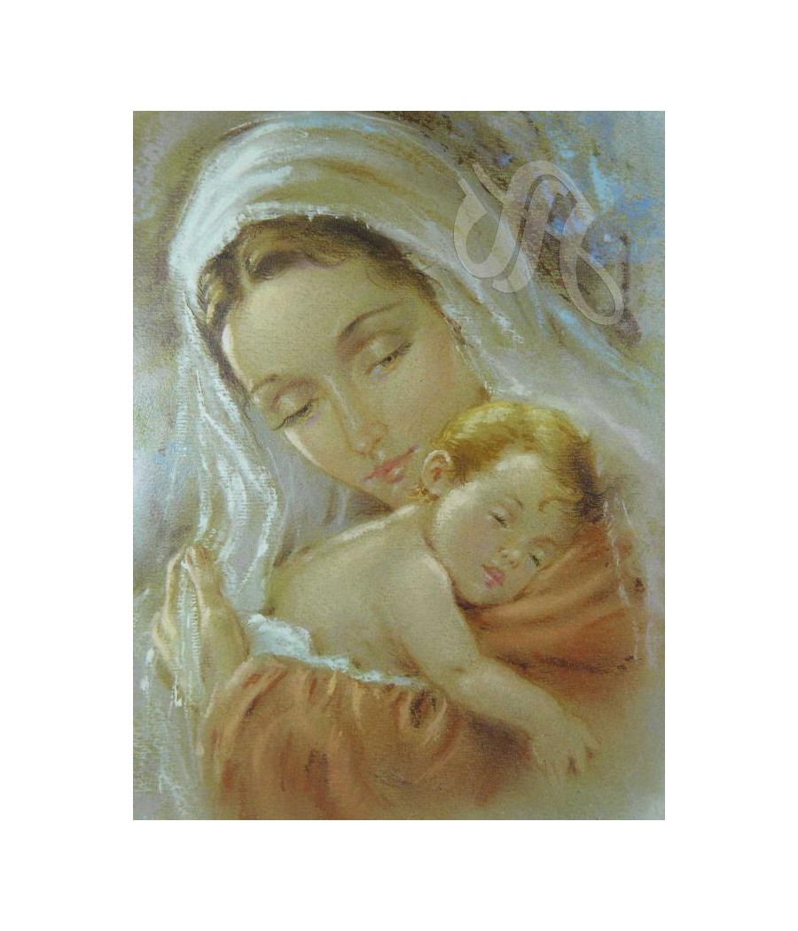 TABLA MADERA 20*25 VIRGEN CON NIÑO DORMIDO