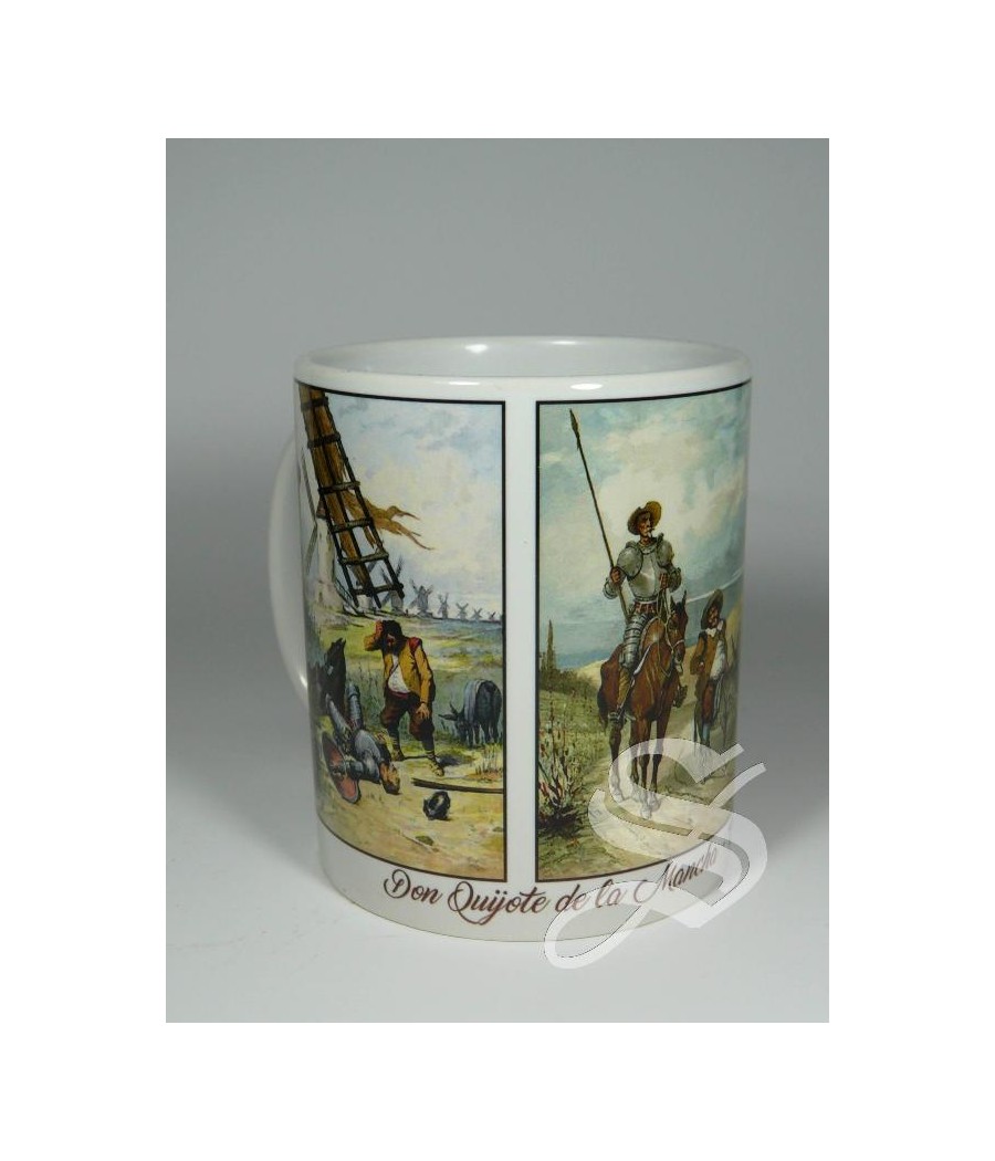 TAZA CERAMICA QUIJOTE Y SANCHO