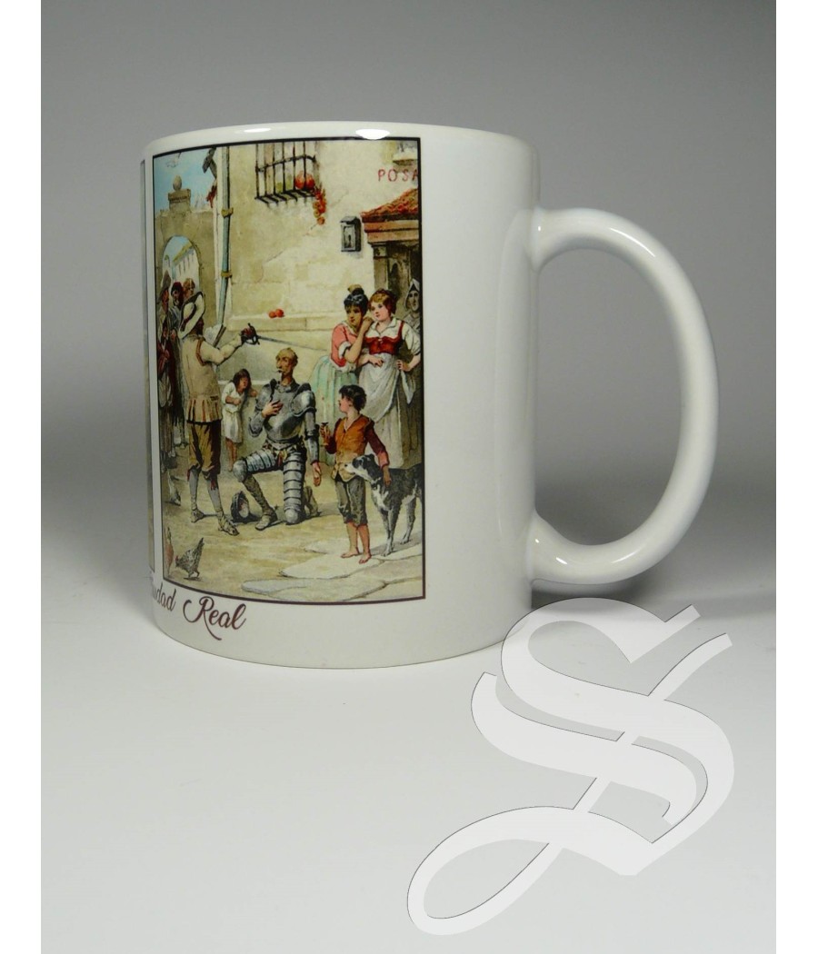 TAZA CERAMICA QUIJOTE Y SANCHO