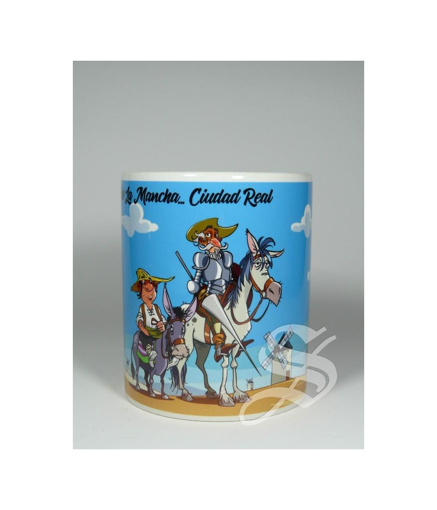 TAZA CERAMICA QUIJOTE Y SANCHO COMIC