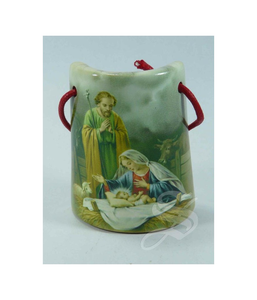 TEJA CERAMICA NAVIDAD CON PASTORES 7 CM.