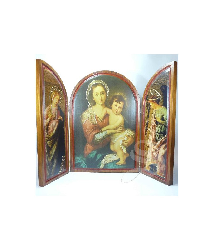 TRIPTICO ARTESANO CAPILLA 51 * 37  VIRGEN MURILLO