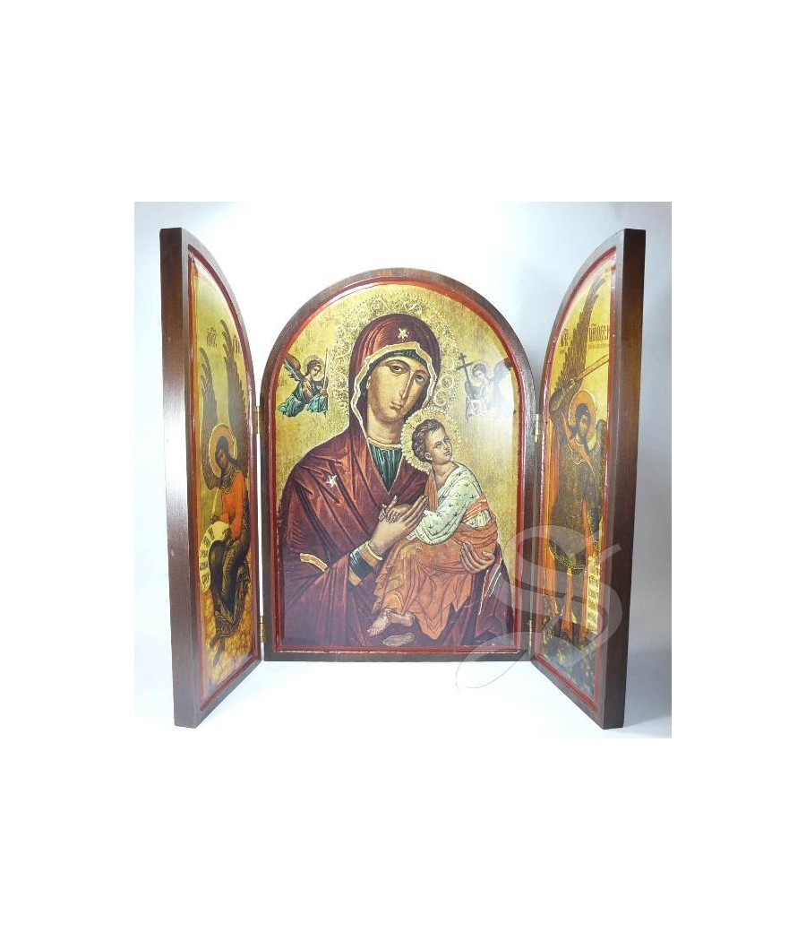 TRIPTICO ARTESANO CAPILLA 51 * 37 VIRGEN ICONO