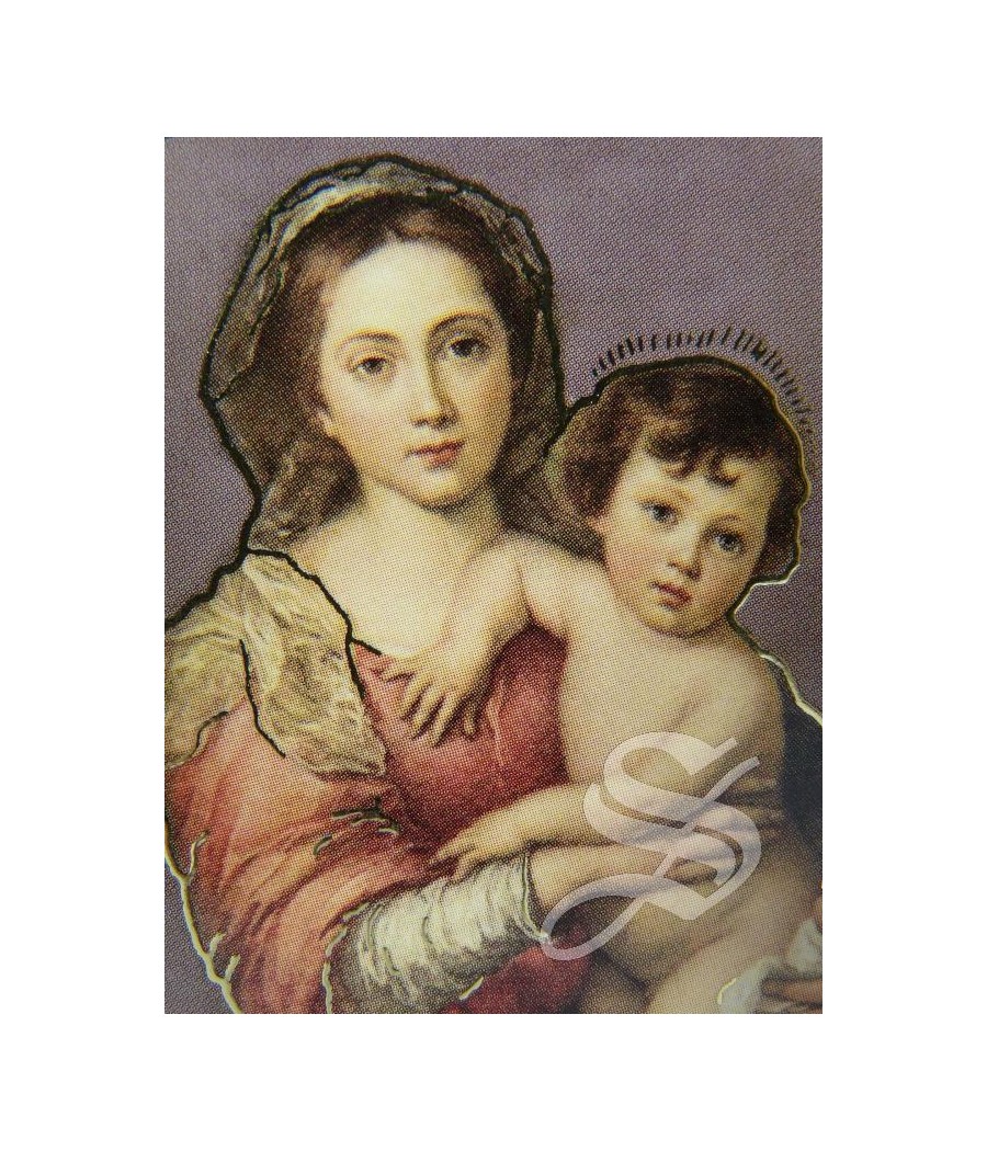 TRIPTICO DE MADERA VIRGEN CON NIÑO 5,5 X 7