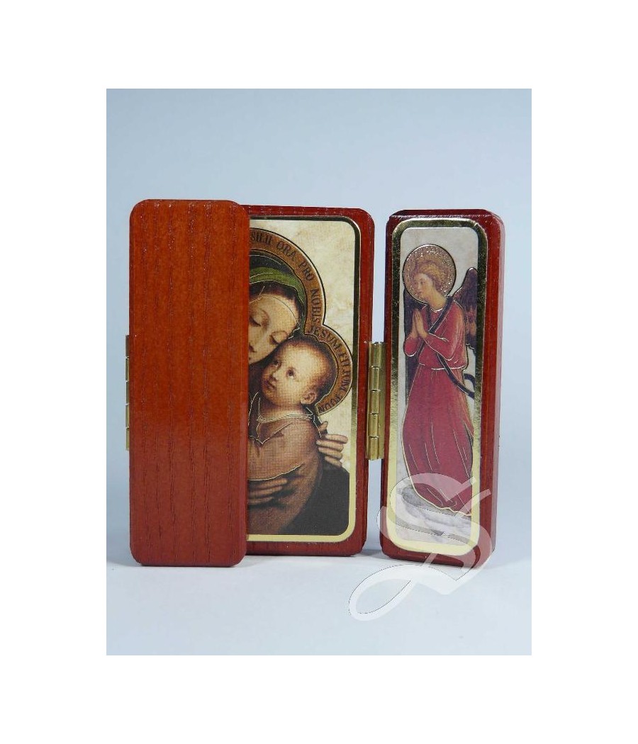 TRIPTICO DE MADERA VIRGEN DEL BUEN CONSEJO 5,5 X 7