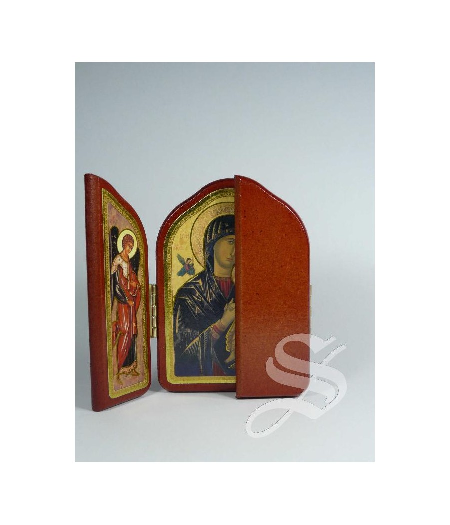 TRIPTICO MADERA CAPILLA PERPETUO SOCORRO7 * 10 CM.