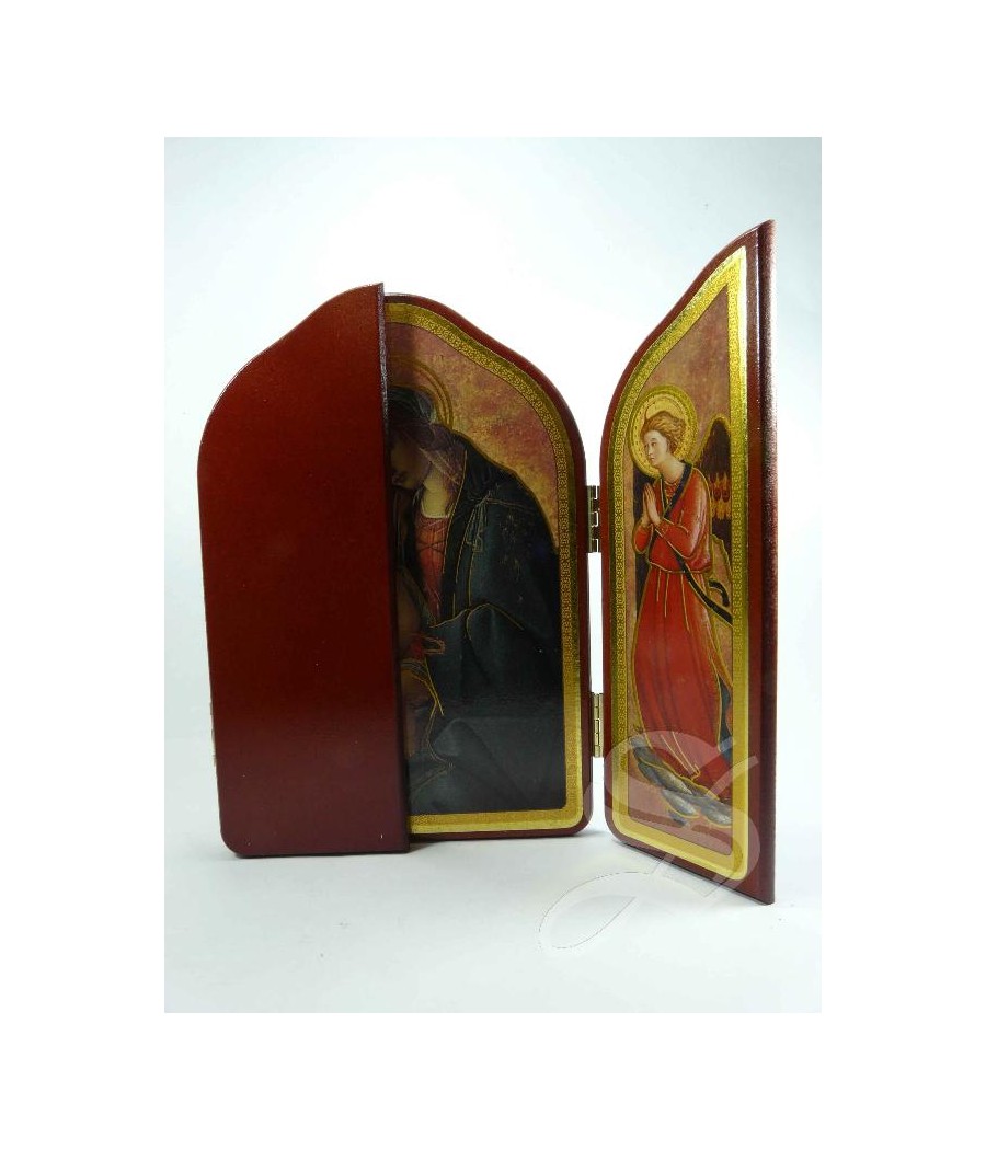 TRIPTICO MADERA VIRGEN CON NIÑO 28.5*21 CM