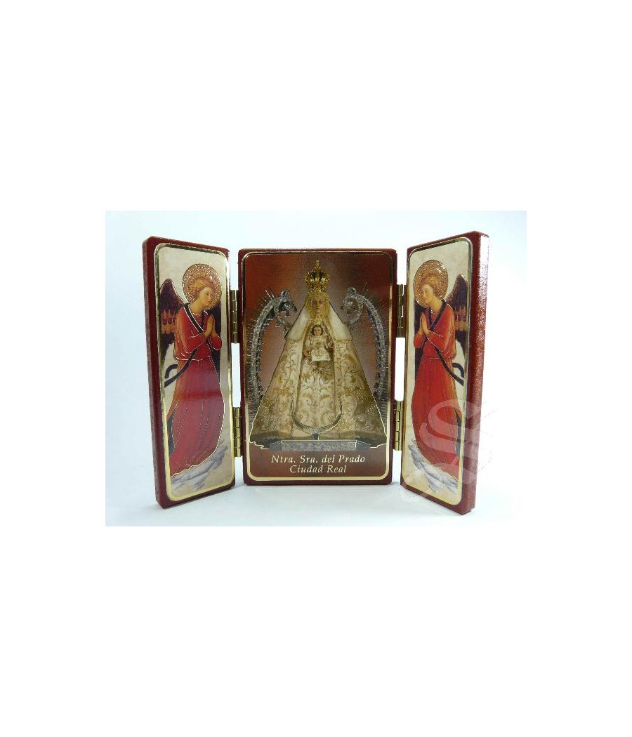 TRIPTICO MADERA VIRGEN DEL PRADO 15*11 CM