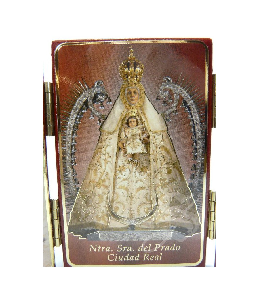 TRIPTICO MADERA VIRGEN DEL PRADO 15*11 CM