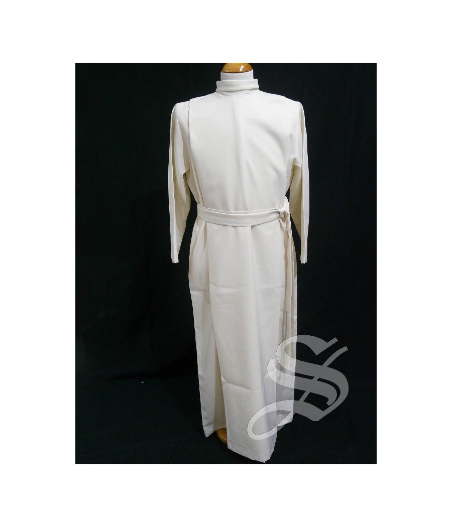 TUNICA 130 COMUNION O MONAGUILLO CON PLIEGUE DELANTE Y DETRAS, CUELLO CAJA Y CINGULO