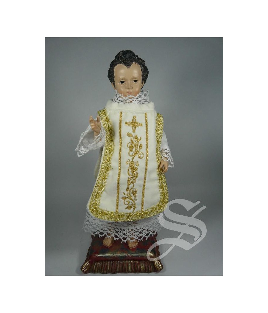 TUNICA ACOLITO PARA NIÑO JESUS DE 30 CM BLANCO