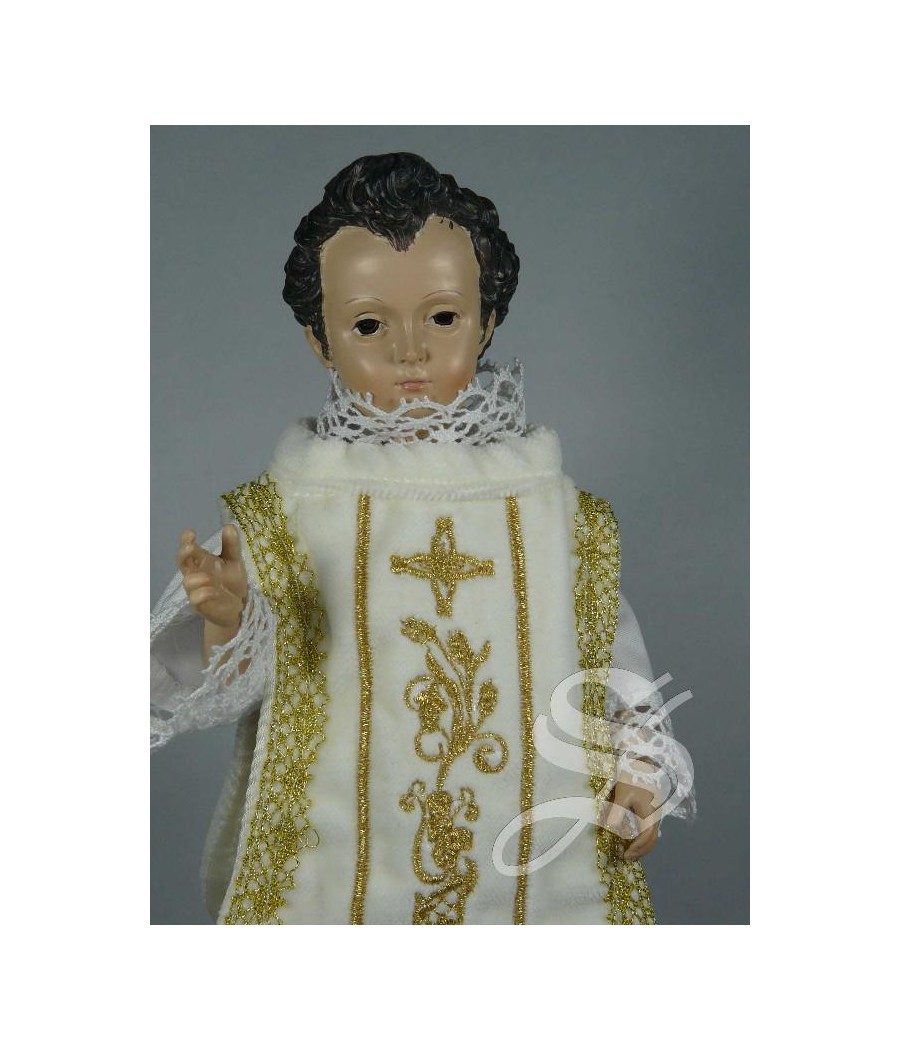 TUNICA ACOLITO PARA NIÑO JESUS DE 30 CM BLANCO