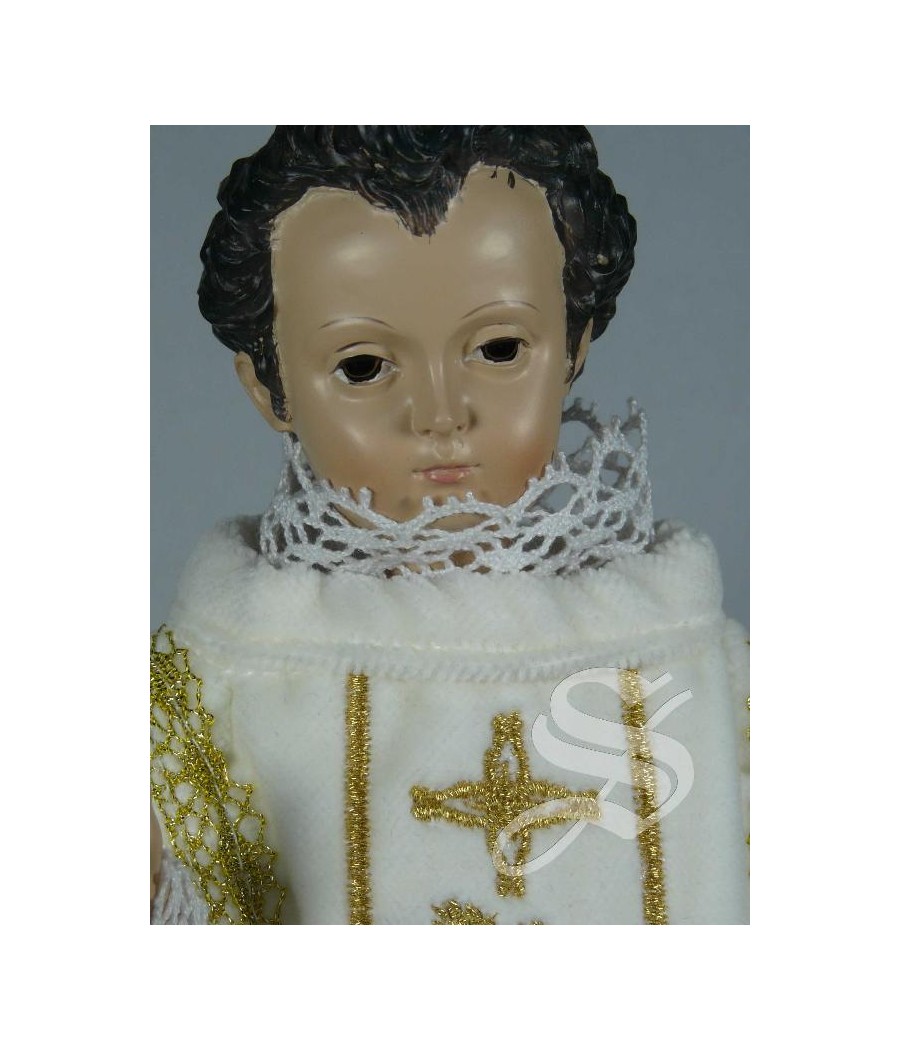 TUNICA ACOLITO PARA NIÑO JESUS DE 30 CM BLANCO