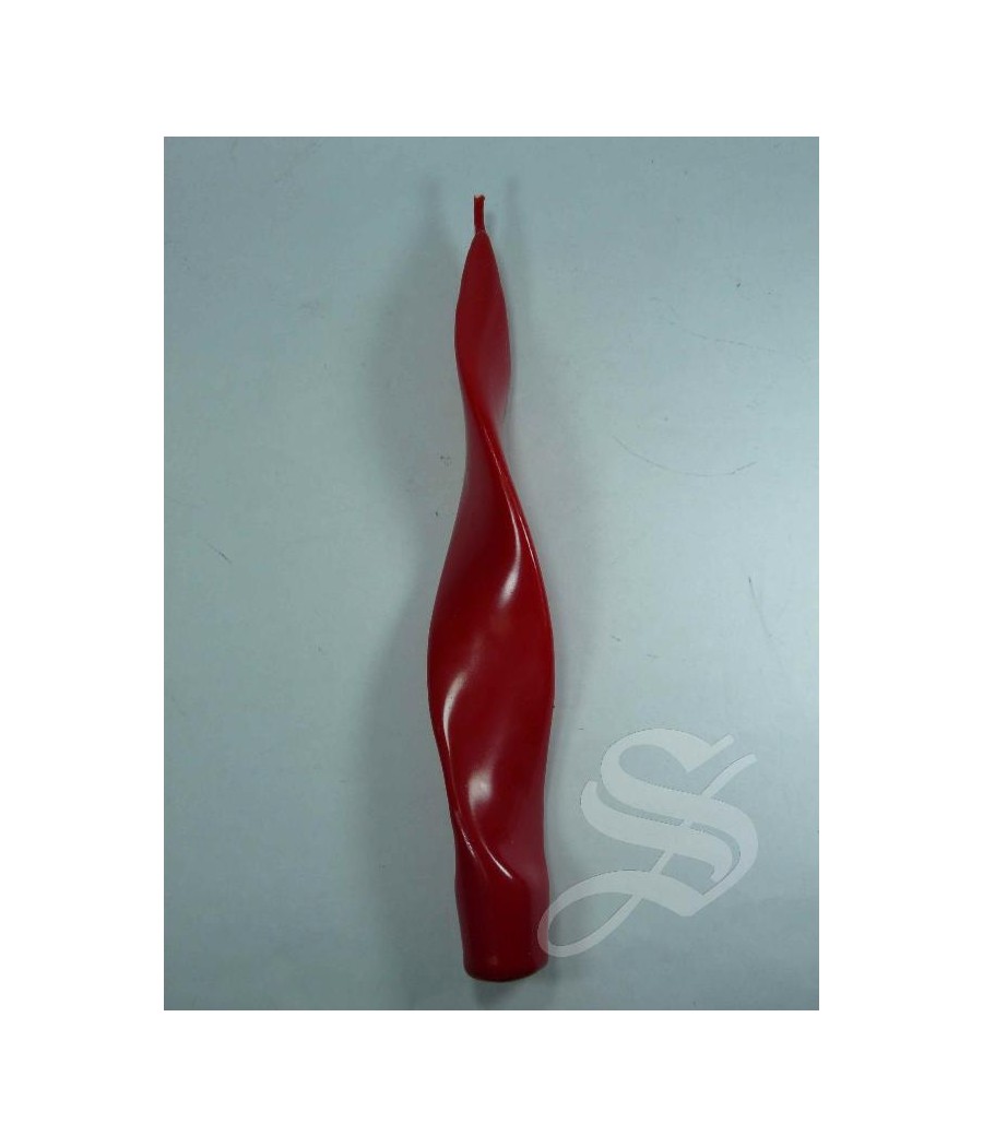 VELA HOJA ROJA 22 CM.