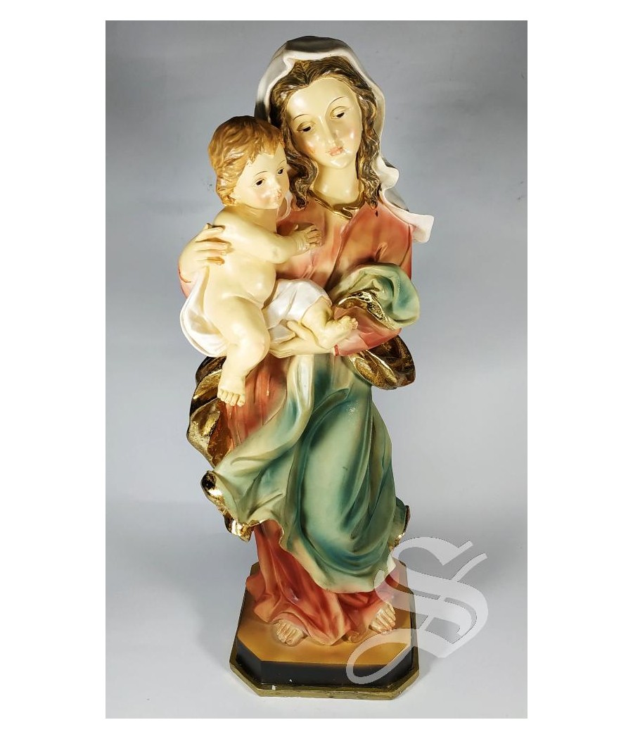 VIRGEN CON NIÑO 38 CM. RESINA