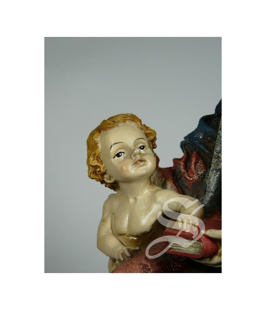 VIRGEN CON NIÑO JESUS Y SAN JUAN 23 * 21 CM. RESINA