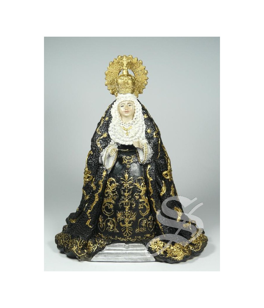 VIRGEN DE CANDELERO MANTO NEGRO 15 CM.