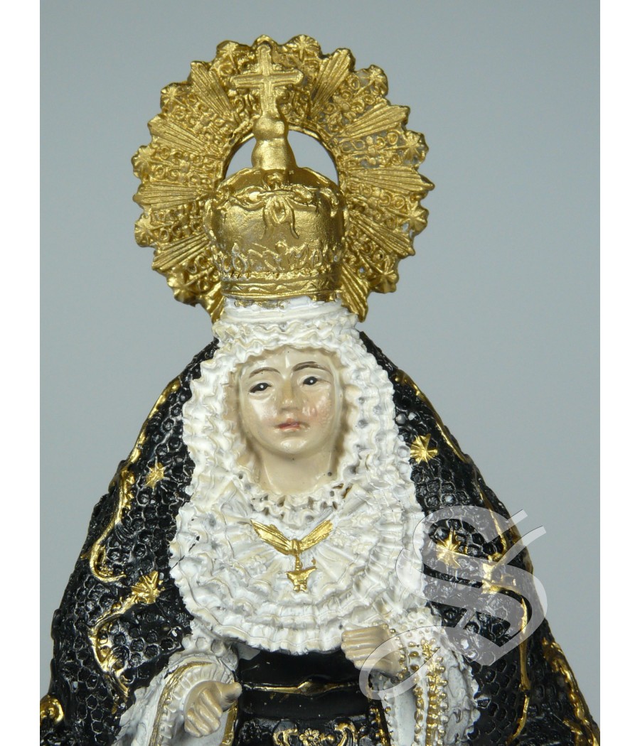 VIRGEN DE CANDELERO MANTO NEGRO 15 CM.