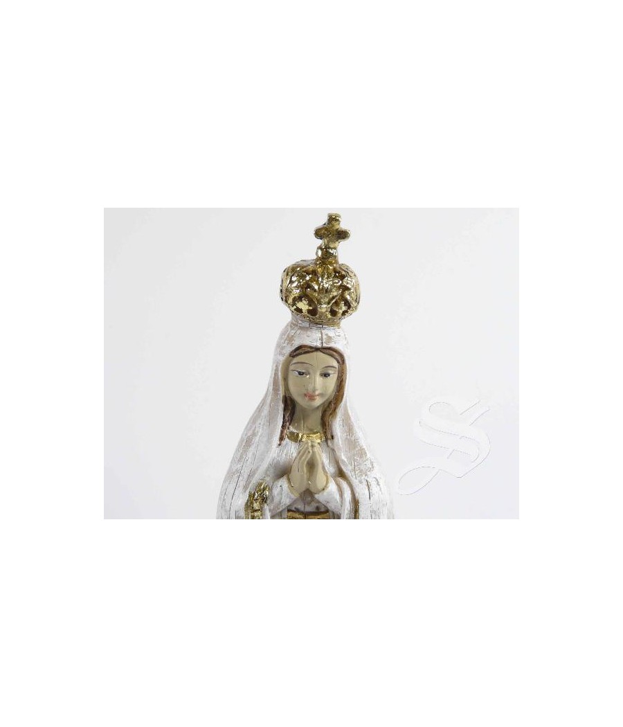 VIRGEN DE FATIMA 12 CM MADERA VIEJA