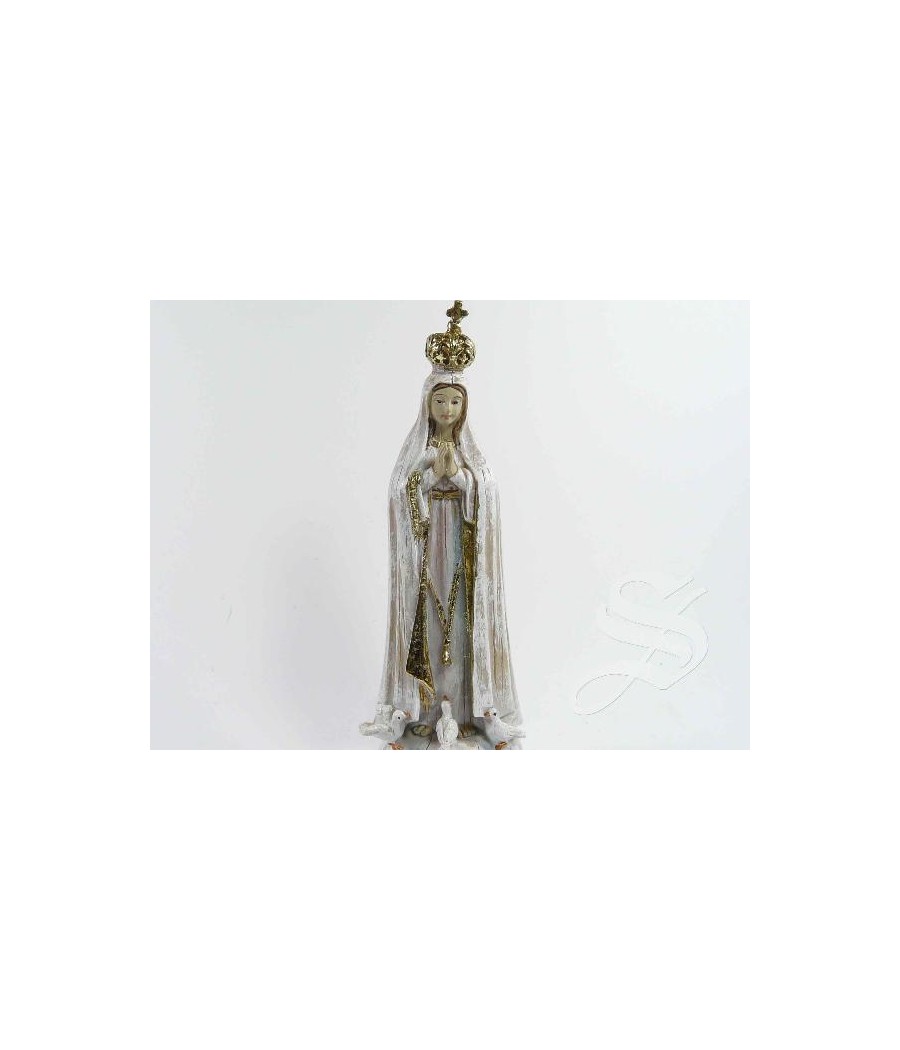 VIRGEN DE FATIMA 12 CM MADERA VIEJA