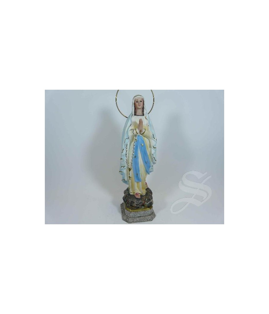 VIRGEN DE LOURDES 20 CM. PASTA DE MADERA