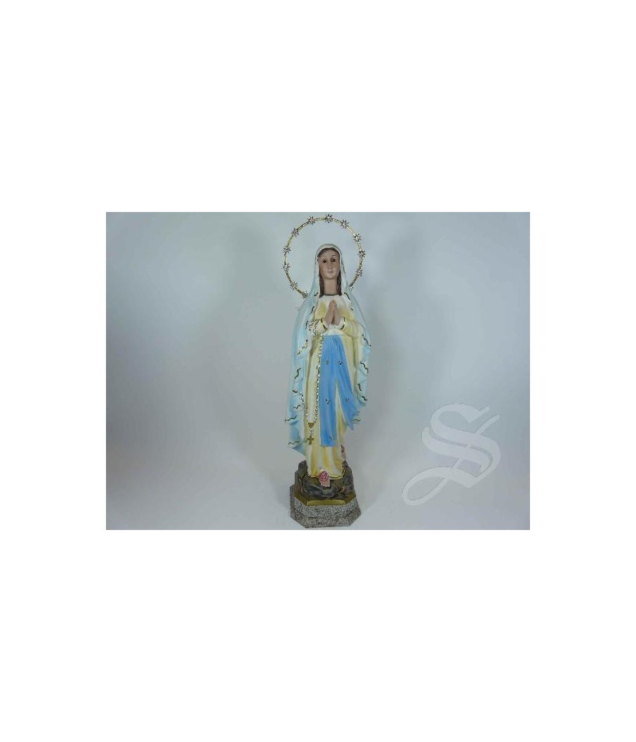 VIRGEN DE LOURDES 20 CM. PASTA DE MADERA